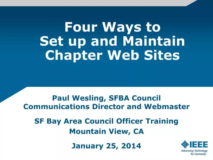 four ways to set up and maintain chapter web sites