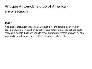 Antique Automobile Club of America - aaca 1769 *