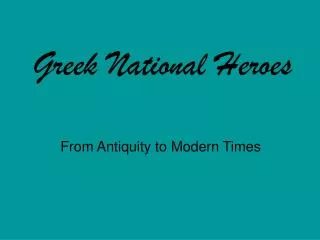 Greek National Heroes