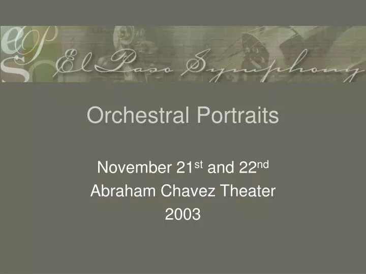 orchestral portraits