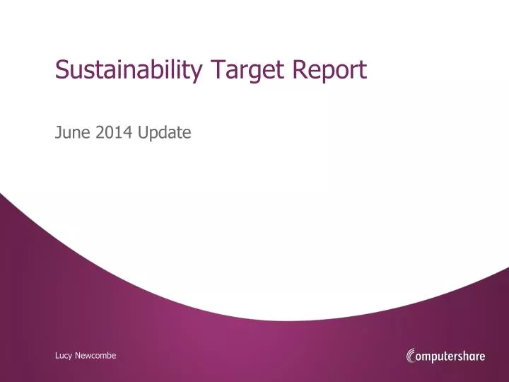 sustainability target report