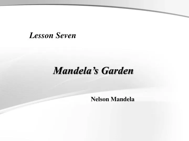 mandela s garden