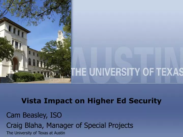 vista impact on higher ed security