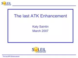 The last ATK Enhancement Katy Saintin March 2007