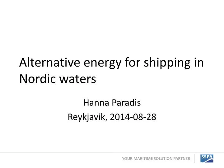 alternative energy for shipping in nordic waters