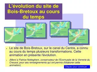 l volution du site de bois bretoux au cours du temps