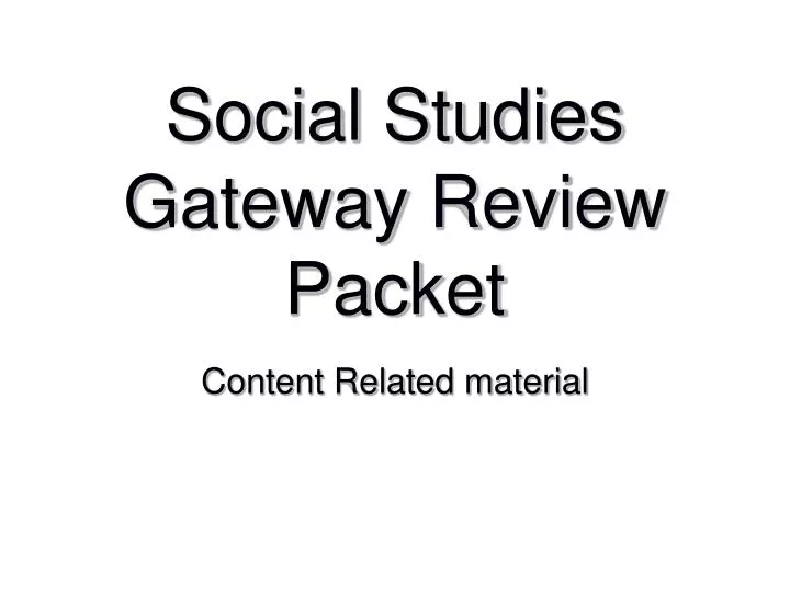 social studies gateway review packet