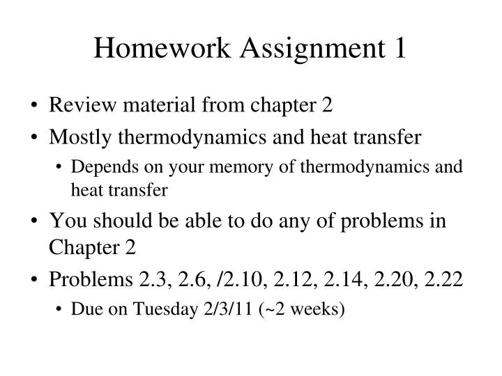 homework assignment 1
