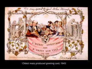 Oldest mass produced greeting card, 1843