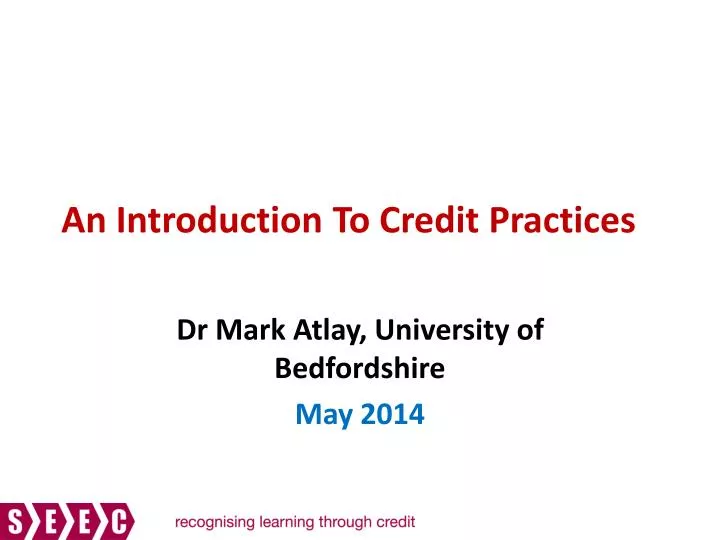 an introduction to credit practices