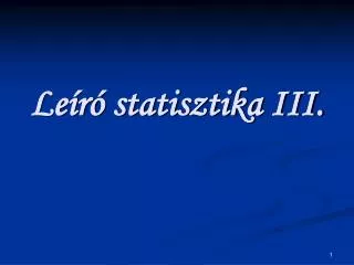 le r statisztika iii
