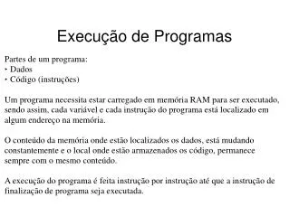 execu o de programas