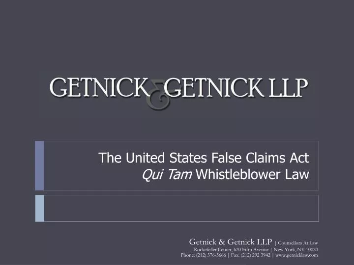 the united states false claims act qui tam whistleblower law