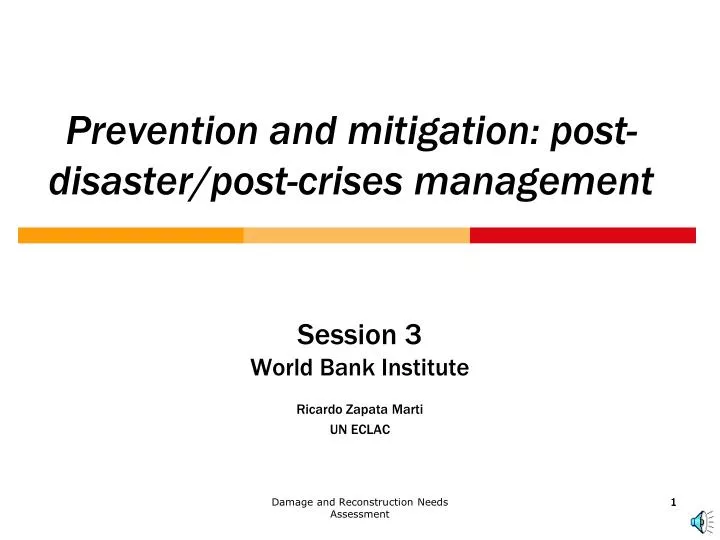prevention and mitigation post disaster post crises management