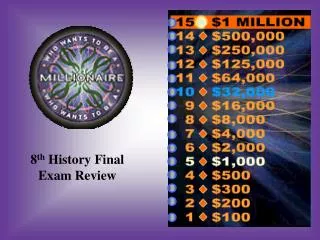 8 th History Final Exam Review