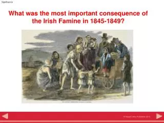 What was the most important consequence of the Irish Famine in 1845-1849?