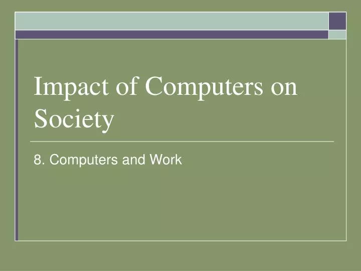 impact of computers on society