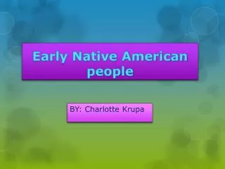 Early Native American people