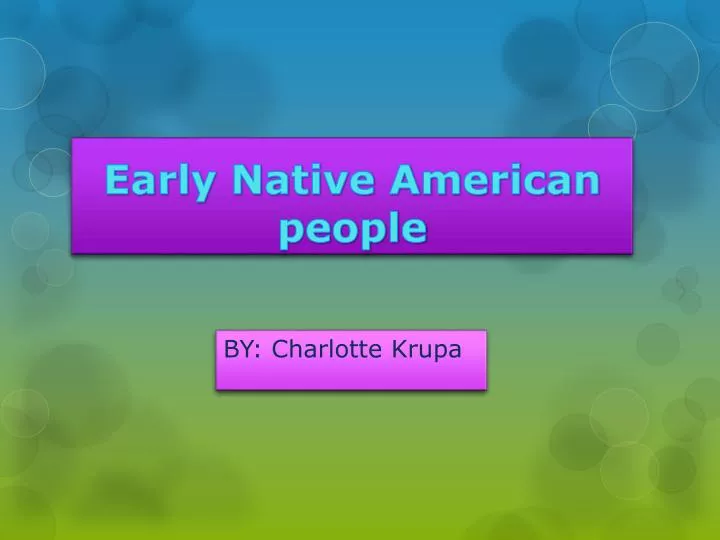 early native american people