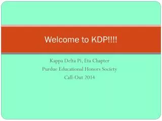 Welcome to KDP!!!!