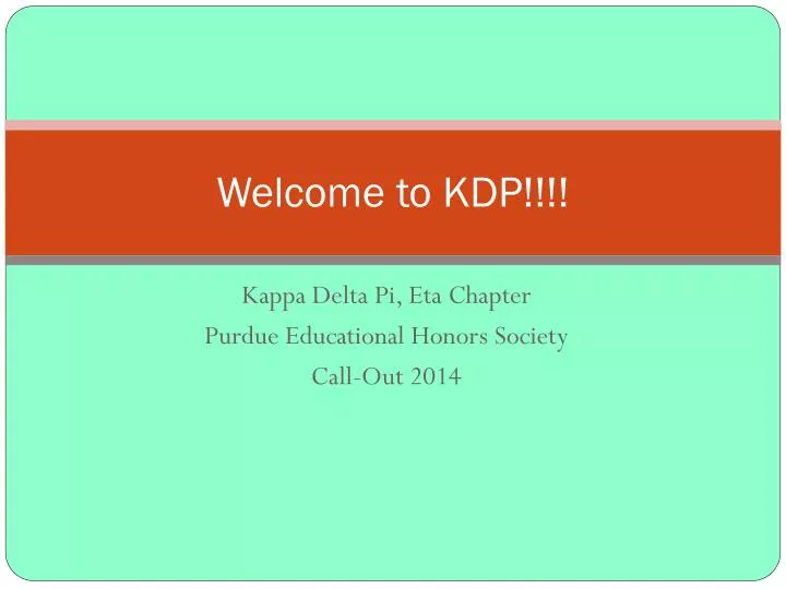 welcome to kdp