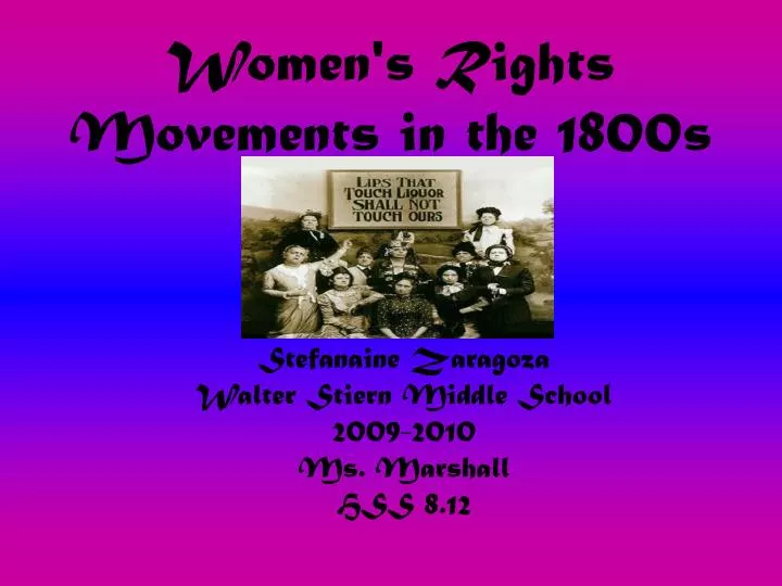 women s rights movements in the 1800s