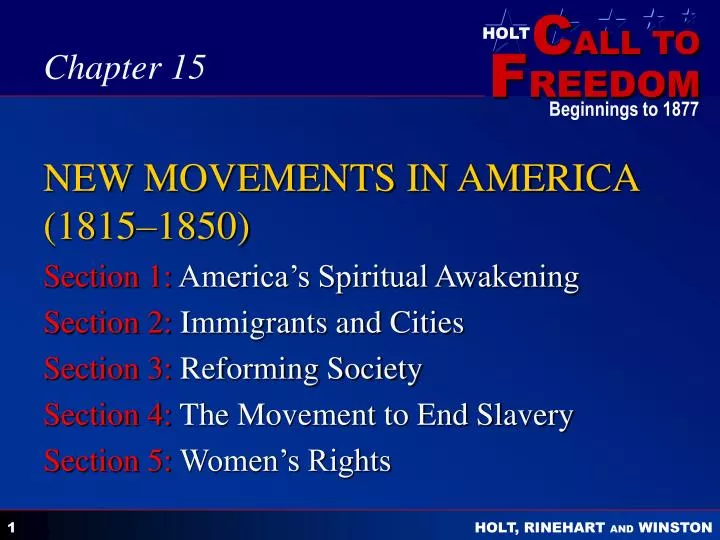 new movements in america 1815 1850