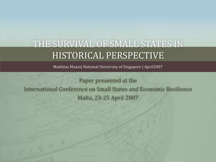 the survival of small states in historical perspective