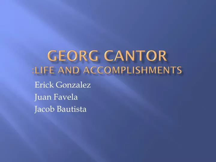 georg cantor life and accomplishments