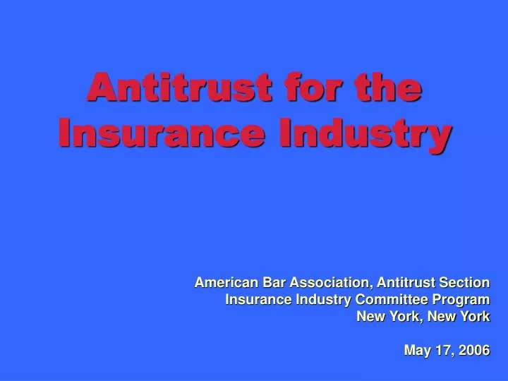 antitrust for the insurance industry