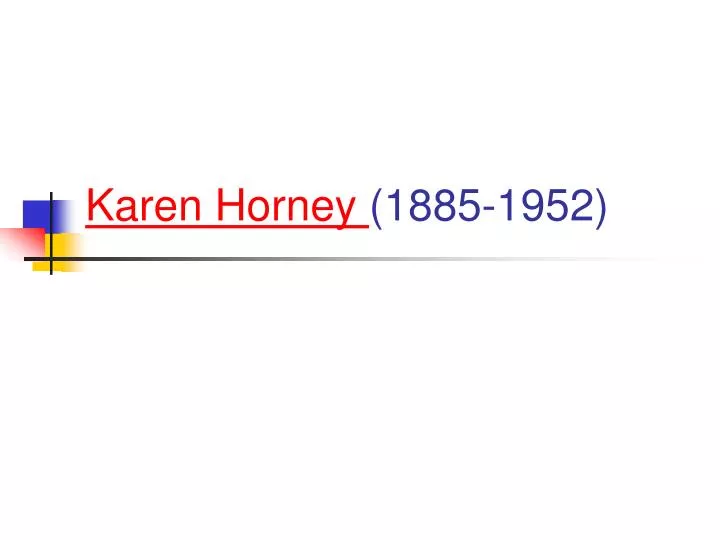 karen horney 1885 1952