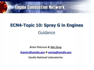 ECN4-Topic 10: Spray G in Engines Guidance