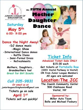 the FIFTH Annual Mother Daughter Dance