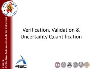 Verification, Validation &amp; Uncertainty Quantification