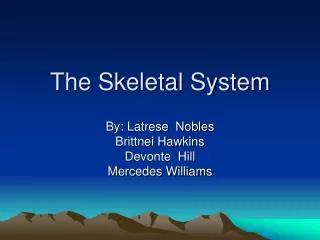 The Skeletal System