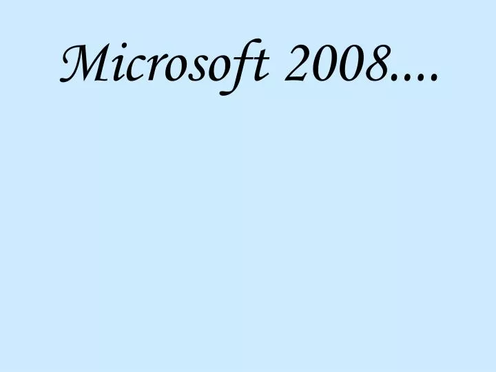 microsoft 2008