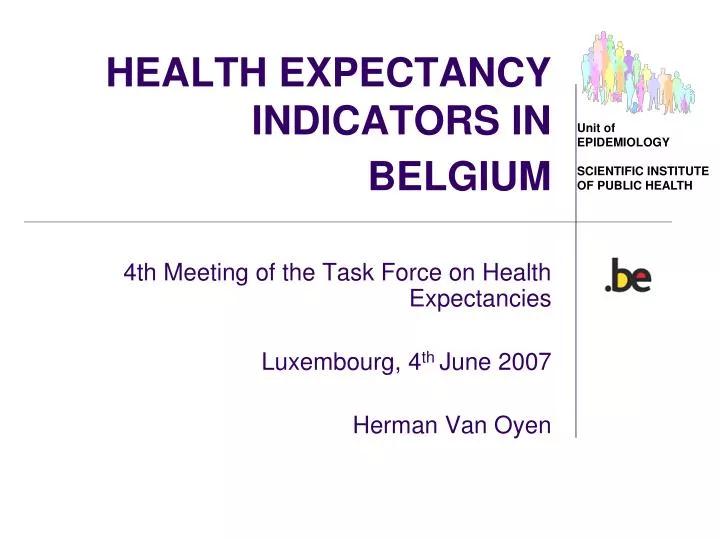 health expectancy indicators in belgium