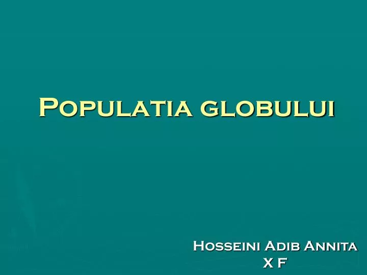 populatia globului