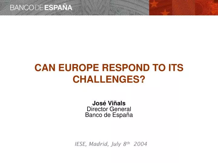 can europe respond to its challenges