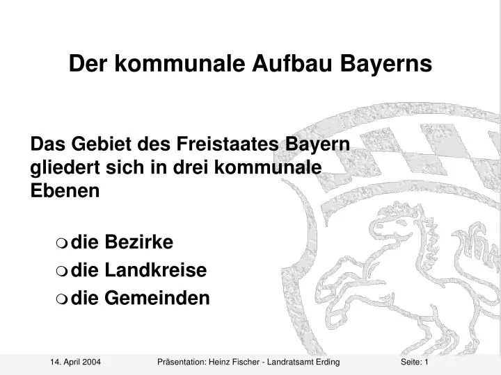 der kommunale aufbau bayerns