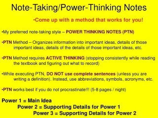 Note-Taking/Power-Thinking Notes
