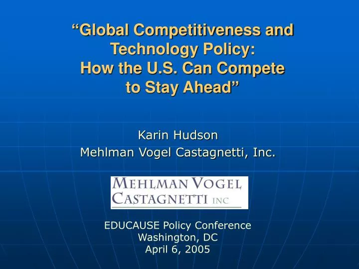 global competitiveness and technology policy how the u s can compete to stay ahead