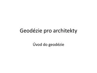 geod zie pro architekty