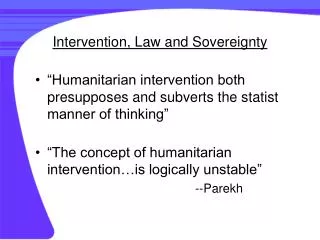 Intervention, Law and Sovereignty