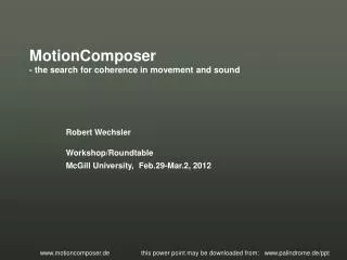 MotionComposer - the search for coherence in movement and sound