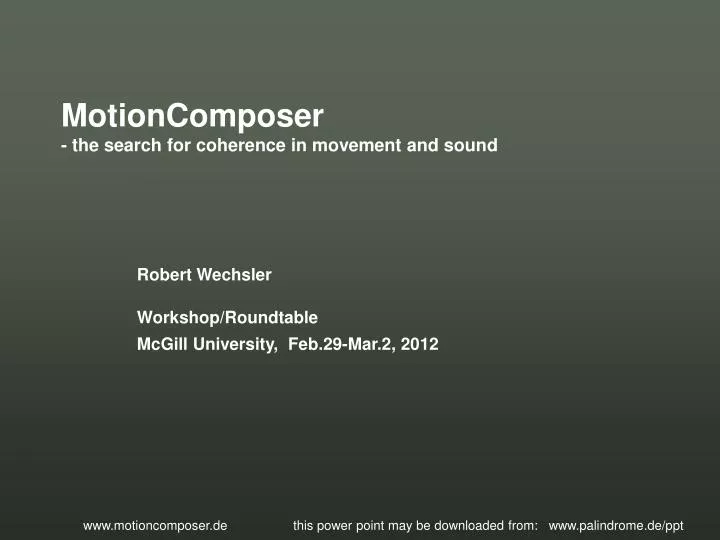 motioncomposer the search for coherence in movement and sound