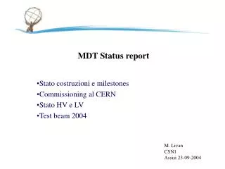 mdt status report