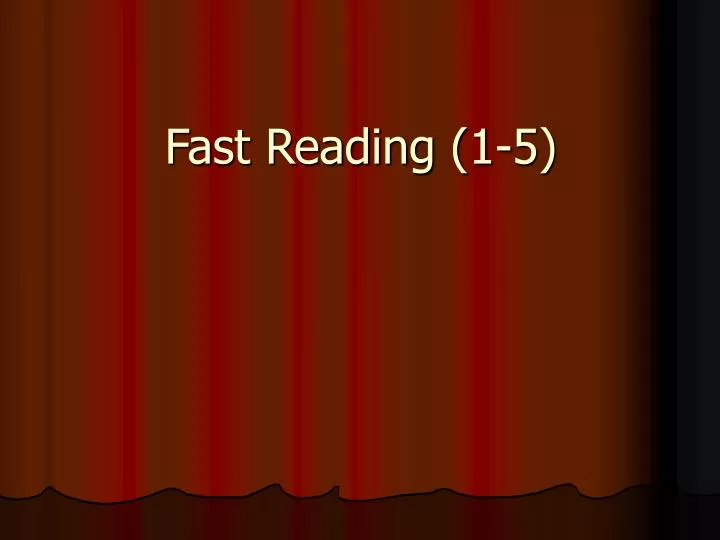 fast reading 1 5