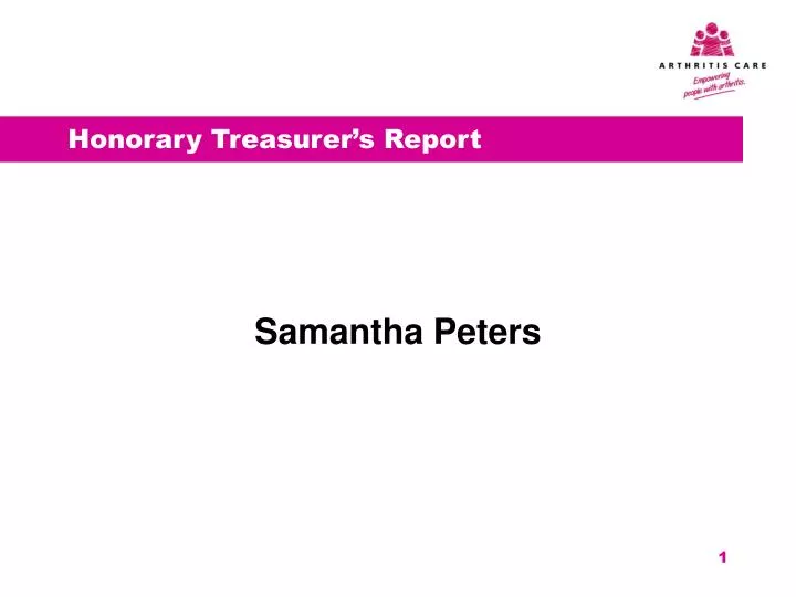 honorary treasurer s report