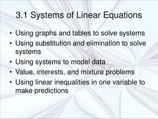 3.1 Systems of Linear Equations
